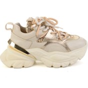 Resim Bambi Bej Hakiki Deri Kadın Sneaker K01480004103 