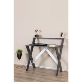 Resim Enda Home X Ayaklı Raflı Ders Çalışma Masası 50x90 cm Antrasit 