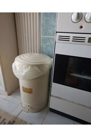 Resim Genel Markalar Pedallı Metal Galvaniz Mutfak Banyo Kapaklı Çöp Kovası 30 Lt Krem 