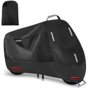 Resim Yifomall "harley Davidson İçin Su Geçirmez Motosiklet Örtüsü - 210d Naylon, Yansıtıcı Şeritli, Rüzgar Kancalı Xxl Boy" 