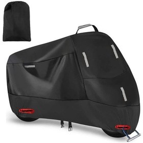 Resim Yifomall "harley Davidson İçin Su Geçirmez Motosiklet Örtüsü - 210d Naylon, Yansıtıcı Şeritli, Rüzgar Kancalı Xxl Boy" 