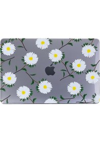 Resim Apple Uyumlu MacBook Air M1 Kılıf 13 İnç Kristal Flower01nl Touchıd'li M1 Air A2337 A2179 A1932 İle Yeşil Sarı 