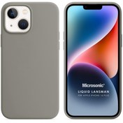 Resim Apple Iphone 14 Plus Kılıf Liquid Lansman Silikon Gri Microsonic
