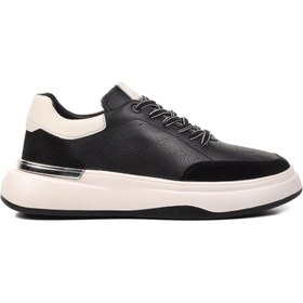 Resim Marcomen 152-19559 Siyah-Beyaz Hakiki Deri Erkek Sneaker 