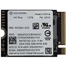 Resim Solidigm P41PL 512 GB 2230 M.2 NVMe SSD 