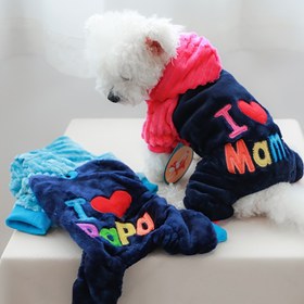 Resim Ev Hayvanı Köpek Dört Ayaklı Kazak Anne ve Babayı Seviyorum Dönüşüm Kostümü 