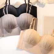 Resim 3 Adet Kadın Askısız Bandeau Sütyenler Telsiz Rahat Dikişsiz Hafif Her Gün ve Özel Günler İçin - Siyah/Bej/Kahverengi, Telsiz Sütyenler, Şık İç Çamaşırı, Kolay Temizlenebilir Malzeme 
