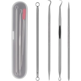 Resim Mersi SHOP Siyah Nokta Temizleme Seti 4'lü Paslanmaz Çelik Komedon Aparatı Kutulu 