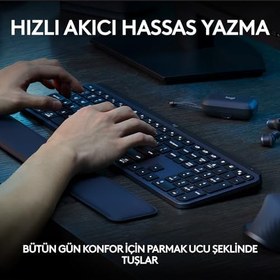 Resim Logitech MX Keys S Kablosuz Klavye, Düşük Profil, Akıcı Hassas Sessiz Yazma, Programlanabilir Tuşlar, Arkadan Aydınlatma, Bluetooth, USB C Şarj Edilebilir, Siyah 