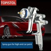 Resim Profesyonel HVLP 1000B Püskürtme Tabancası - Düşük Basınç, 1.3mm Nozul Araba Boyama & Hava Fırçası için, Dayanıklı El Montajlı Alet (Gümüş) 