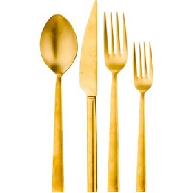 Resim Aryıldız Loft Pvd 24 Parça 6 Kişilik Çatal Kaşık Bıçak Takımı Mat Gold 