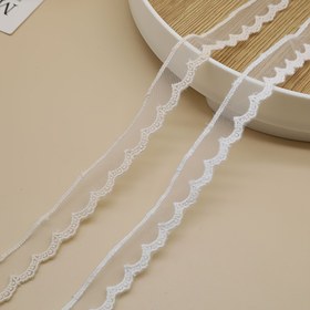 Resim Şeffaf Dantel Kenar Bant - Zarif Beyaz & Fırfırlı, İstiridye Kabuğu veya Dalgalı Desenler, Karmaşık Nakışlı Hassas Şeffaf Kumaş DIY Giyim, Elbiseler, Ceketler, Bluzlar için - Nikah, Doğum Günü, Balon Süslemesi - Rulo Halinde Veya Önceden Kesilmiş Şeritler (Dikiş Makinesi Ve Tığla Uyumlu) Pastel/Beyaz Renkli Ürün Süslemeli Hafif ve Dayanıklı Şeffaf, Dantel Kurdele,İşlemeli Dantel Kenar,Dantel Kumaş Metreyle,Dikiş İçin Dantel Süsleme,Siyah Dantel Kenar, 