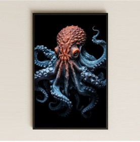 Resim Detaylı Ahtapot Tasarımlı Şeffaf Pleksi Tablo 
