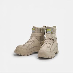 Resim Buffalo Kadın / Kız Oxford ( Klasik) 1622065 ASPHA COM1 - VEGAN NUBUCK/NYLON - Beige 