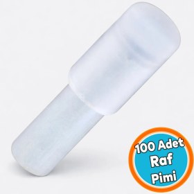 Resim Nzb (100 Adet) Raf Pimi Plastik Başlı Cam Tutucu Çivisi Mobilya Dolap Pimi Şeffaf 