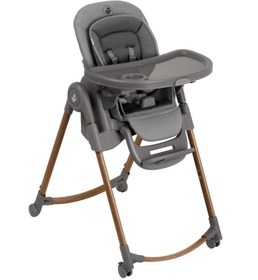 Resim Maxi-Cosi Minla Plus 6'sı Bir Arada Ahşap Görünümlü 4 Tekerlekli Mama Sandalyesi Elegance Graphite 
