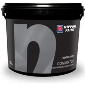 Resim Nippon Conkratos Brüt Beton Görünümlü Renkli Sıva Beyaz 25 Kg 25 KG 