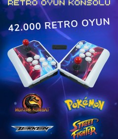 Resim Habl 2025 Retro Arcade Kablosuz Oyun Konsolu 42.000 Oyunlu Süper Boxoyun 
