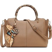 Resim Women's Beige Long Strapped Accessorized Handbag Derimod