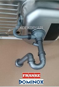 Resim Dominox FRANKE EVYE SİFON TAKIMI KARE TAŞMALI 