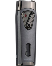 Resim Quantoro Çift Torch Pürmüz Gunmetal-gümüş Metal Puro Çakmağı 