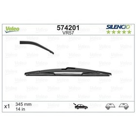 Resim VALEO 574201 Silecek Supurgesi Arka-(350Mm-14Inc)-(Honda: Crv 07-12/Jazz 08-12/Hyundai: Santafe 06-11/Mazda-2 08-12/Nissan: Xtrail (WM467756) 