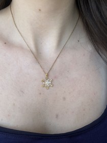 Resim Gold Kar Tanesi Kolye 