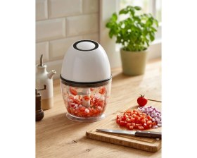 Resim Özbience Mini Elektrikli Doğrayıcı 450 Ml, Şarjlı Sebze ve Meyve Doğrama Makinesi 