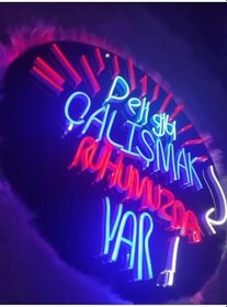 Resim dekoraven Deli Gibi Çalışmak Neon Yazı Tabela, deli1s 