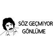 Resim mug shop . FERDİ BABA MUG SHOP. .SÖZ GEÇMİYOR GÖNLÜME.20×7 CM.ARMA STİCKERİ 