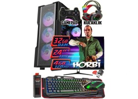 Resim Warbox HORBİ 24" Monitör i5 6500 32gb Ddr4 Ram 256gb Ssd 250gb Hdd GT740 DDR5-4gb E.kartı Gaming Takım Bilgisayar 
