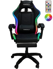 Resim Fashcolle Black Star Işıklı Masaj Özellikli Oyuncu Koltuğu Siyah 