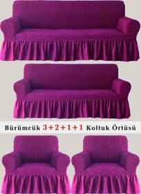 Resim Upmall Bürümcük Koltuk , Çekyat Örtüsü, Kılıfı 3211 Mor Mor 