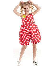 Resim Denokids Kırmızı Beyaz Puanlı Kız Balon Tulum Çok Renkli 