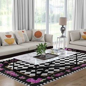 Resim Monnhein Yıkanabilir Halı ve Yolluk - Kaymaz Tabanlı Salon Halısı, Mutfak Halısı, Modern Dijital Baskı Tasarım (0365) 