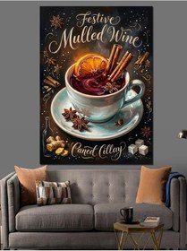 Resim Festive Mulled Wine Sıcak Şarap Dekoratif Kanvas - Mdf Ahşap Tablo 