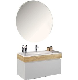 Resim Kobos Harmony 100 Cm Banyo Dolabı Seti Bianco + Meguro Beyaz 