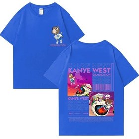 Resim Snapbuy Kanye West Mezuniyet T-shirt Çift Taraflı Baskılı Unisex Pamuklu Hip Hop Gömleklavantaerkek Lavanta 