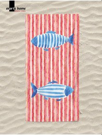 Resim Marte Home Baskılı Plaj Havlusu Kırmızı 