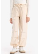 Resim DeFacto Kız Çocuk Paraşüt Jogger Paça Pamuklu Pantolon D7606A825SMBG286 Bej 