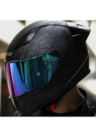 Resim Gökkuşağı Vizör + Yarış Spoiler + Ls2 Rapid Crypt Race Kapalı Motosiklet Kaskı Gri - Mat Siyah 
