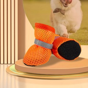 Resim 4 adet Köpek Ayakkabısı Seti, Isıya Dayanıklı Yumuşak Taban, Küçük ve Orta Boy Köpekler için Dış Mekan Aktivitesi Koruyucu Ayakkabılar, saç tokası Koruyucuları, Kaymaz ve Atılmaz, Pet Köpekler için Özel Ayak Kapakları, Pet Dış Mekan Ürünleri 