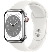 Resim Apple Watch Series 8 GPS + Cellular 41mm Paslanmaz Çelik Kasa Sport Band Grafit 