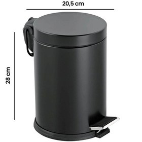 Resim Bath Pedallı Çöp Kovası - Siyah - 5 Lt Çok Renkli 