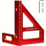 Resim Ergonomik 3D Çok Açılı Ölçüm Cetveli - Hassas 45/90 Derece Çizgiler & Miter Düzenlemeleri için Ultra İnce Uçlu Ahşap İşleme Kare, Dayanıklı Metal Yapı 