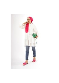 Resim Fatma Sezen Kendinden Desenli Pamuklu Tunik Çok Renkli 
