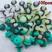 Resim 100 ADET Evrensel Kapı Paneli Klipsleri Conta Halkalı - Araba Aksesuarları için Bağlantı Elemanı Perçin Tampon Klips Tutucusu - PE Malzeme 