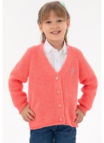 Resim U.S. Polo Assn. Kız Çocuk Nar Çiçeği V Yaka Triko Hırka 50297178-VR239 