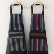 Resim Erkek ve Kadın Şık Çizgili Önlük - Yumuşak Polyester Karışımı, Nefes Alabilen, Mutfak, Kafe, Restoran veya Ofis Kullanımı İçin Mükemmel - Pişirme ve Çalışma İçin İdeal, Mutfak Önlüğü|Çizgili Önlük|Polyester Karışımı Önlük 