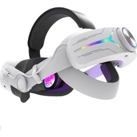 Resim cosmostech C2 Pro Meta Quest 3 ve 3s Sanal Gerçeklik Gözlüğü Uyumlu Rgb Şarjlı Head strap başlık 